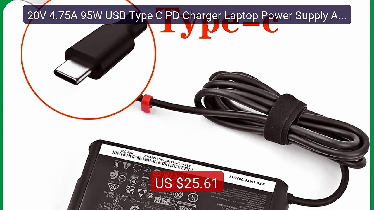 20V 4.75A 95W USB Type C PD Charger Laptop Power Supply Adapter fo... -- Best Deal 2026 | Shop Now!