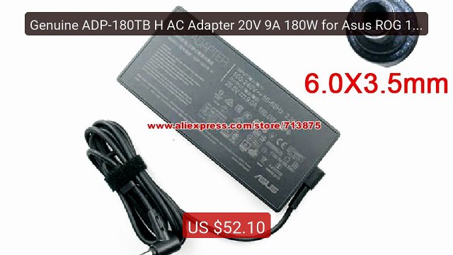 Genuine ADP-180TB H AC Adapter 20V 9A 180W for Asus ROG 14 GA401IU... Best Deal 2026 | Shop Now!