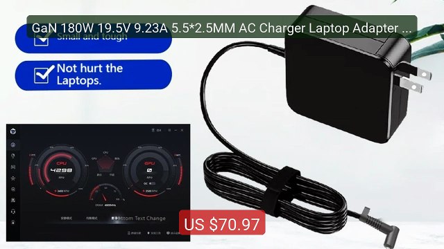 GaN 180W 19.5V 9.23A 5.5*2.5MM AC Charger Laptop Adapter For M... Best Buy 2026 | Great Quality!