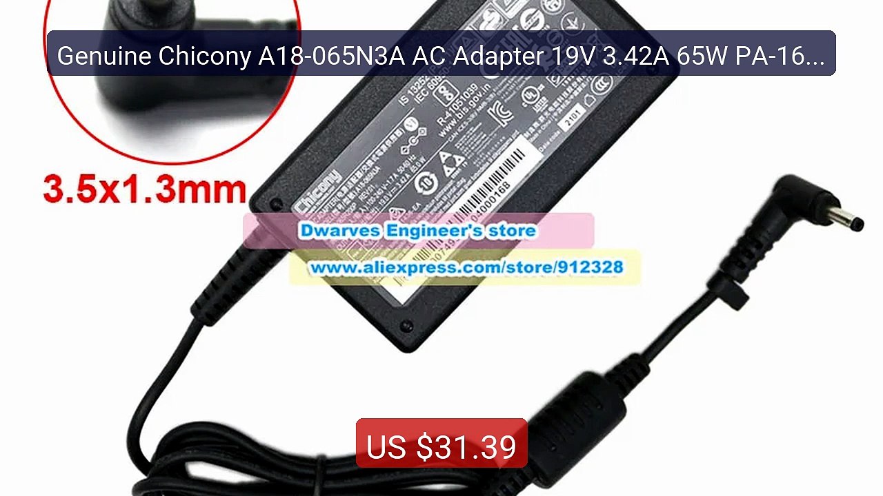 Genuine Chicony A18-065N3A AC Adapter 19V 3.42A 65W PA-1650-90 for... -- Best Deal 2026 | Shop Now!