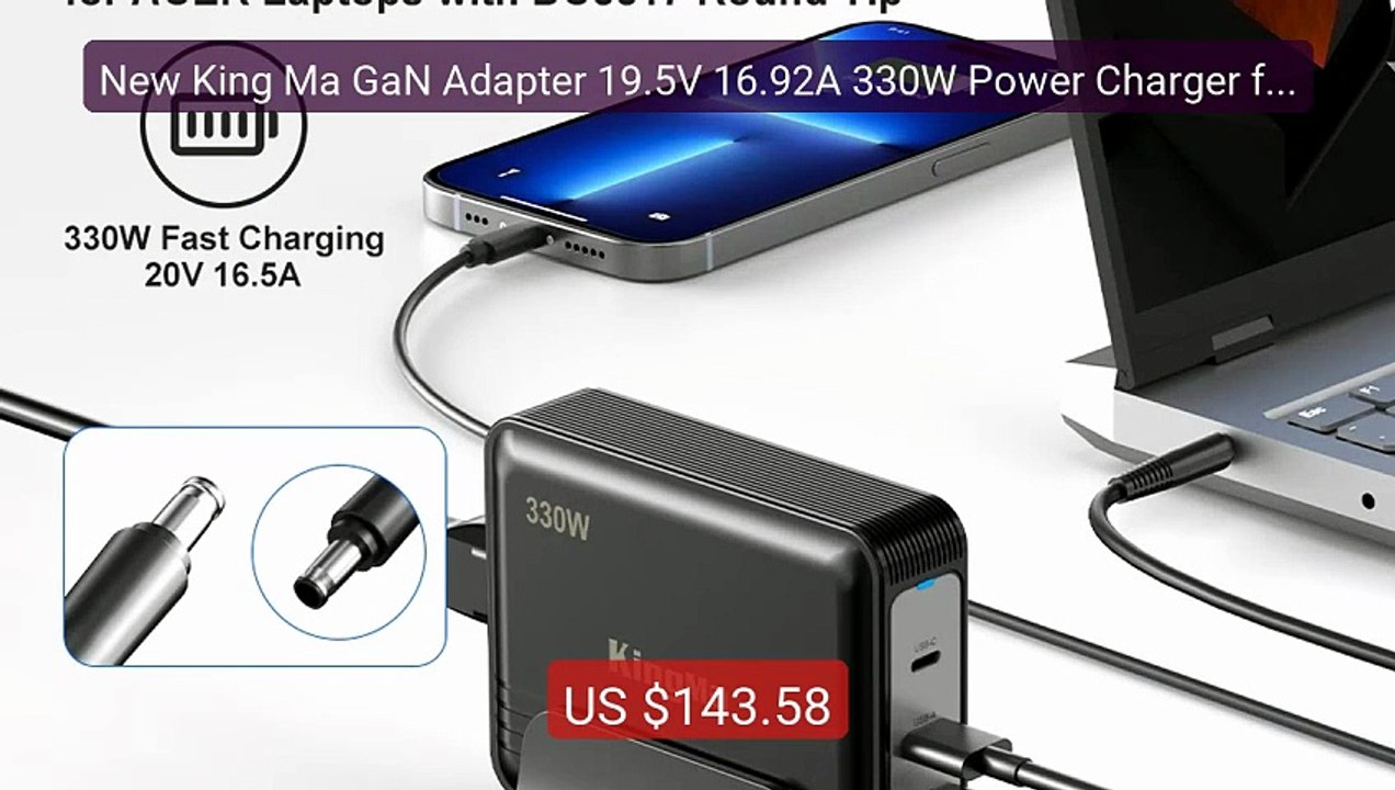 New King Ma GaN Adapter 19.5V 16.92A 330W Power Charger for Ac... -- Best Buy 2026 | Great Quality!