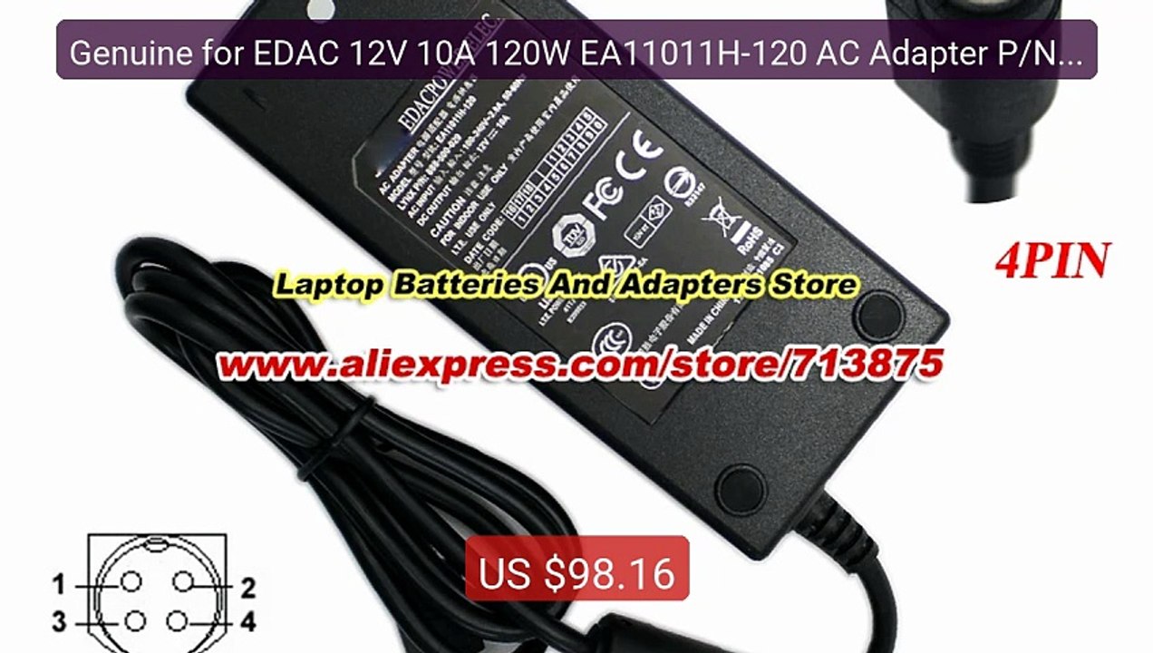 Genuine for EDAC 12V 10A 120W EA11011H-120 AC Adapter P/N 888-... -- Best Buy 2026 | Great Quality!