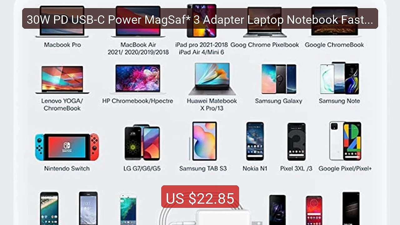30W PD USB-C Power MagSaf* 3 Adapter Laptop Notebook Fast Char... -- Hot Deal 2026 | Limited Offer!