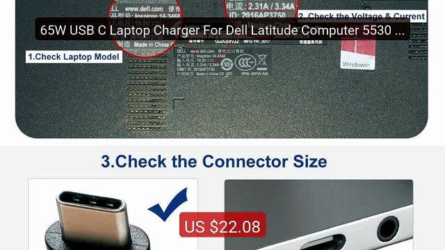 65W USB C Laptop Charger For Dell Latitude Computer 5530 5420 5430 ... Top Rated 2026 | Buy Now!