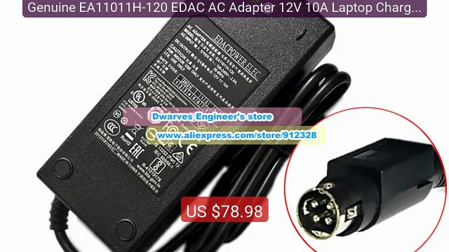 Genuine EA11011H-120 EDAC AC Adapter 12V 10A Laptop Charger fo... Hot Deal 2026 | Limited Offer!