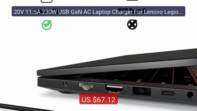 20V 11.5A 230W USB GaN AC Laptop Charger For Lenovo Legion Y740 Y9... Best Deal 2026 | Shop Now!