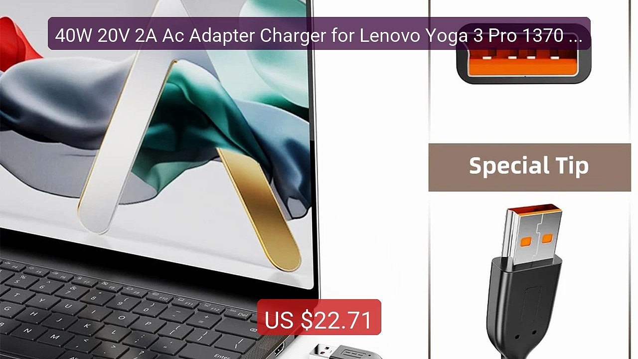 40W 20V 2A Ac Adapter Charger for Lenovo Yoga 3 Pro 1370 11 1... -- Amazing Value 2026 | Must Have!
