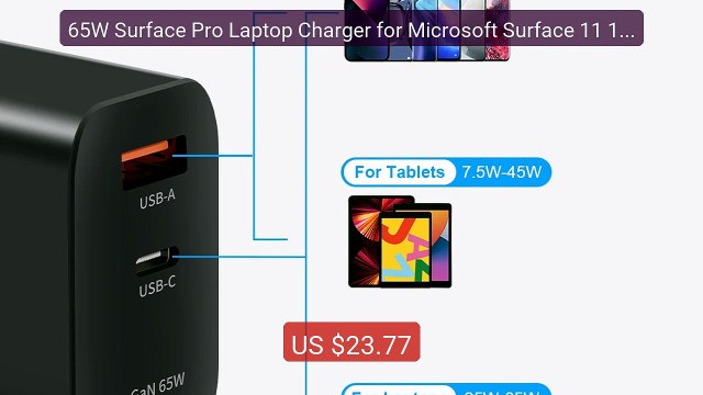 65W Surface Pro Laptop Charger for Microsoft Surface 11 10, 9, 8, 7... Top Rated 2026 | Buy Now!