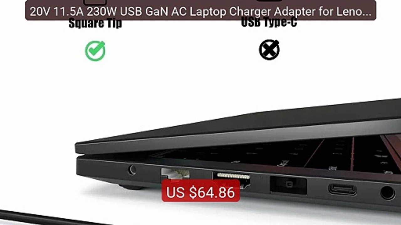 20V 11.5A 230W USB GaN AC Laptop Charger Adapter for Lenovo Le... -- Hot Deal 2026 | Limited Offer!