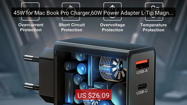 45W for Mac Book Pro Charger,60W Power Adapter L-Tip Magnetic Conne... Top Rated 2026 | Buy Now!