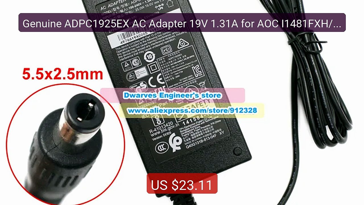 Genuine ADPC1925EX AC Adapter 19V 1.31A for AOC I1481FXH/I228... -- Amazing Value 2026 | Must Have!