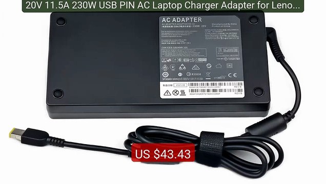 20V 11.5A 230W USB PIN AC Laptop Charger Adapter for Lenovo Le... Hot Deal 2026 | Limited Offer!