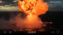 Un cohete de SpaceX se incendia tras aterrizar en el océano Índico