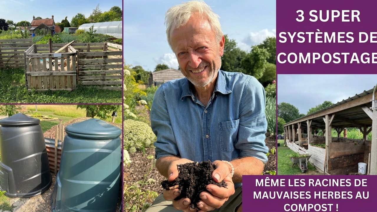 Composter les mauvaises herbes dans de petits et grands tas