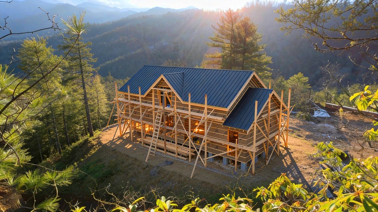 Building a Dream Chalet in the Forest — Roof, W...