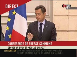 Conférence de presse Sarkozy Bush