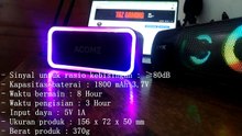 REVIEW SPEAKER BLUETOOTH ACOME A6 LED RGB|SPEAKER PORTABLE |SPEAKER MURAH|ACOME INDONESIA