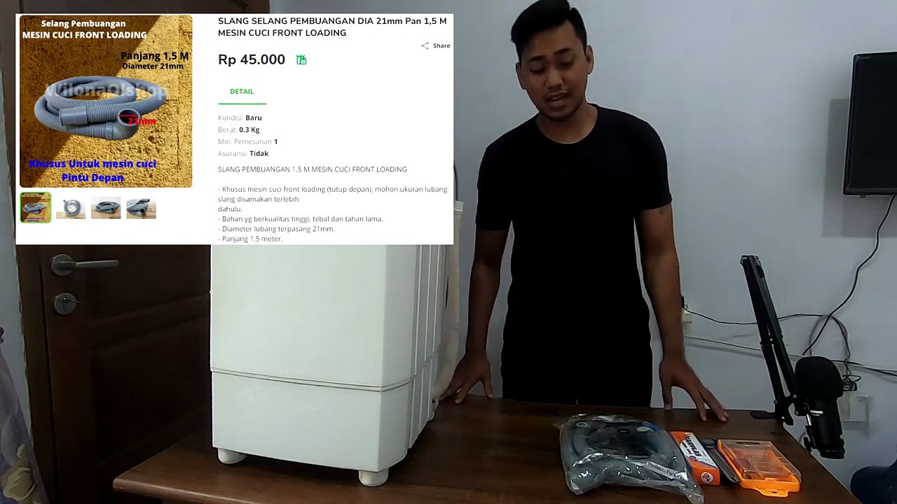 CARA MENGGANTI SELANG AIR PEMBUANGAN MESIN CUCI PORTABLE MINI ARASHI