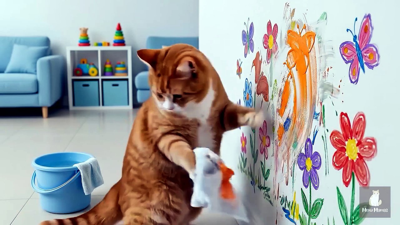 Mama Cat Trims Fur on the Farm and Makes Tiger Hat For Kittens At Home🐾🎩🐯_13