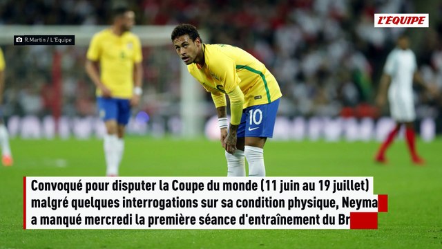 Neymar absent de l'entraînement du Brésil après une gêne à un mollet, sa Coupe du monde déjà menacée ? - Foot - Coupe du monde - Brésil