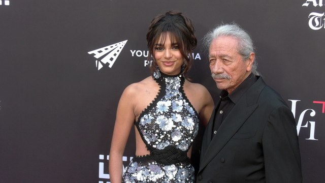 Paulina Chavez and Edward James Olmos 2026 LALIFF Opening Night Red Carpet