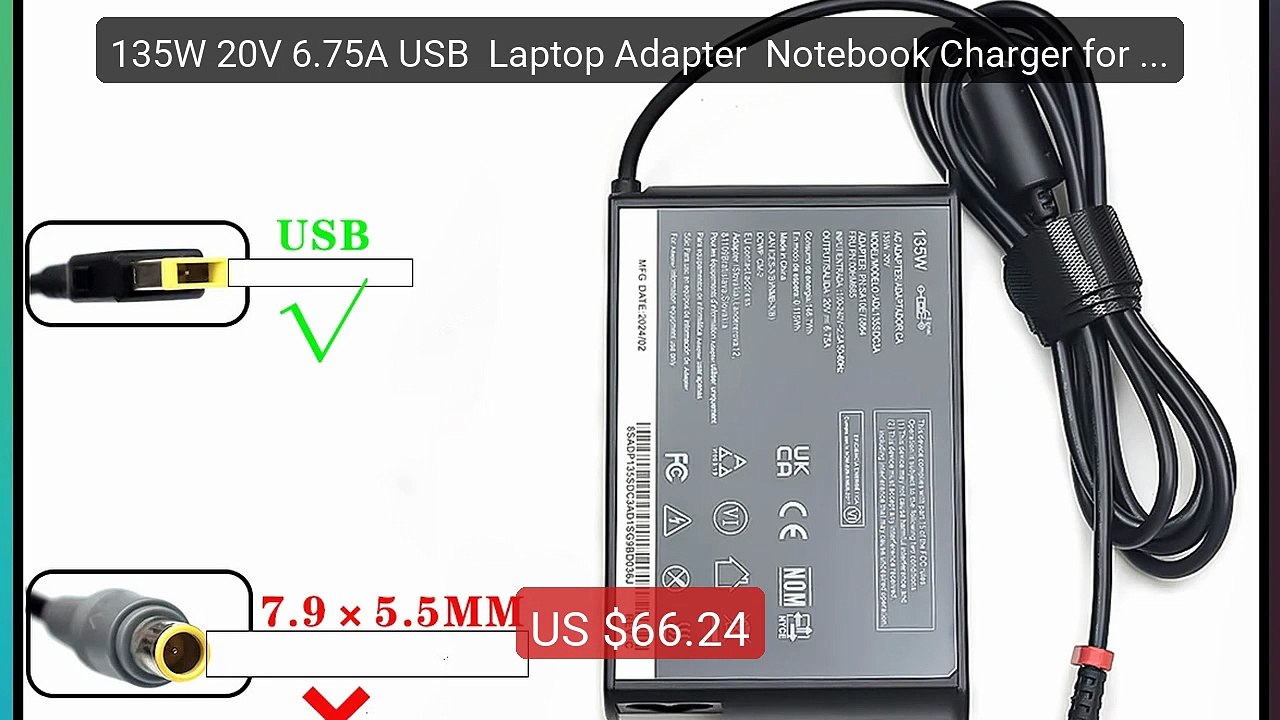 135W 20V 6.75A USB  Laptop Adapter  Notebook Charger for Lenov... -- Best Buy 2026 | Great Quality!