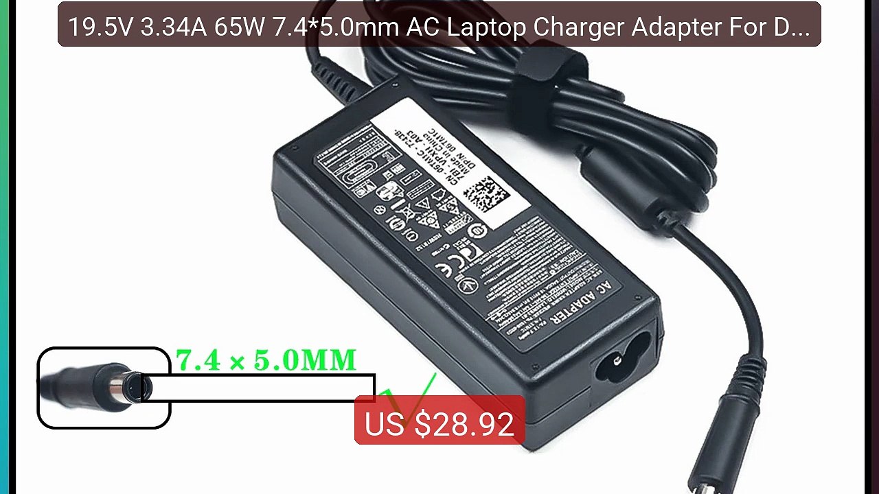 19.5V 3.34A 65W 7.4*5.0mm AC Laptop Charger Adapter For Del... -- Top Pick 2026 | Unbeatable Price!