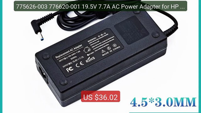 775626-003 776620-001 19.5V 7.7A AC Power Adapter for HP TPN-D... Best Buy 2026 | Great Quality!
