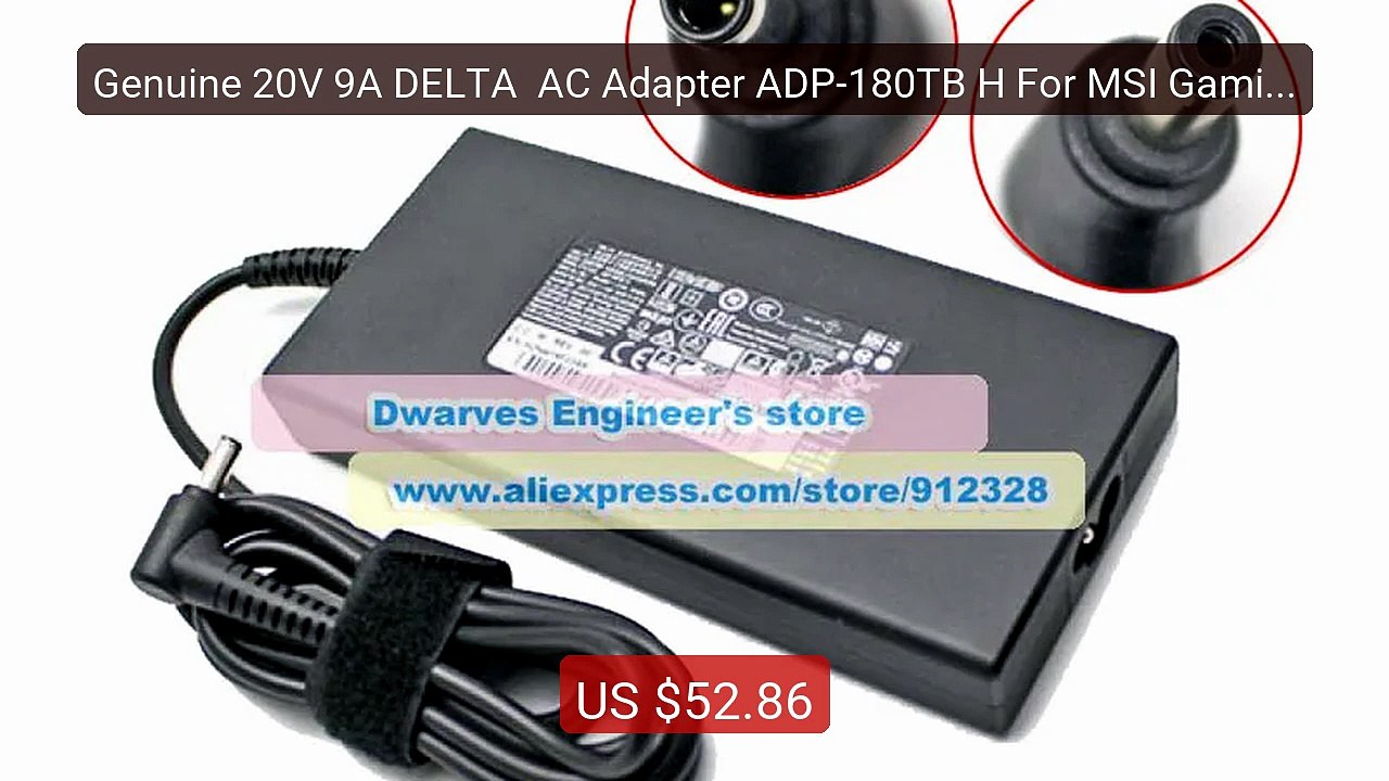Genuine 20V 9A DELTA  AC Adapter ADP-180TB H For MSI Gaming La... -- Hot Deal 2026 | Limited Offer!