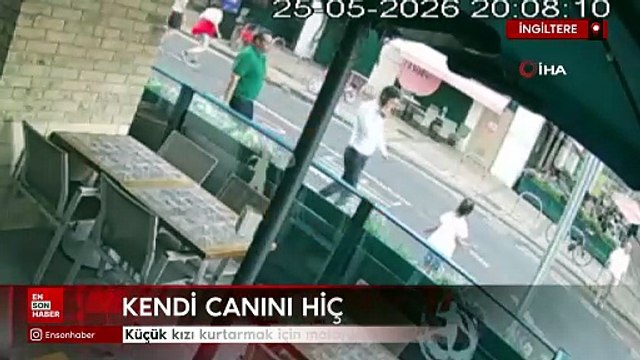 Londra Türk restoran müdürü motosikletin önüne atlayarak kız çocuğunu kurtardı