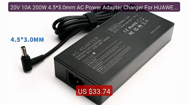 20V 10A 200W 4.5*3.0mm AC Power Adapter Charger For HUAWEI Hon... Hot Deal 2026 | Limited Offer!