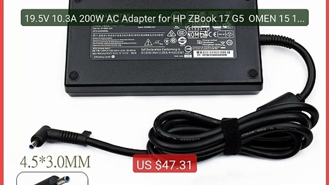 19.5V 10.3A 200W AC Adapter for HP ZBook 17 G5 OMEN 15 15t La... Best Buy 2026 | Great Quality!