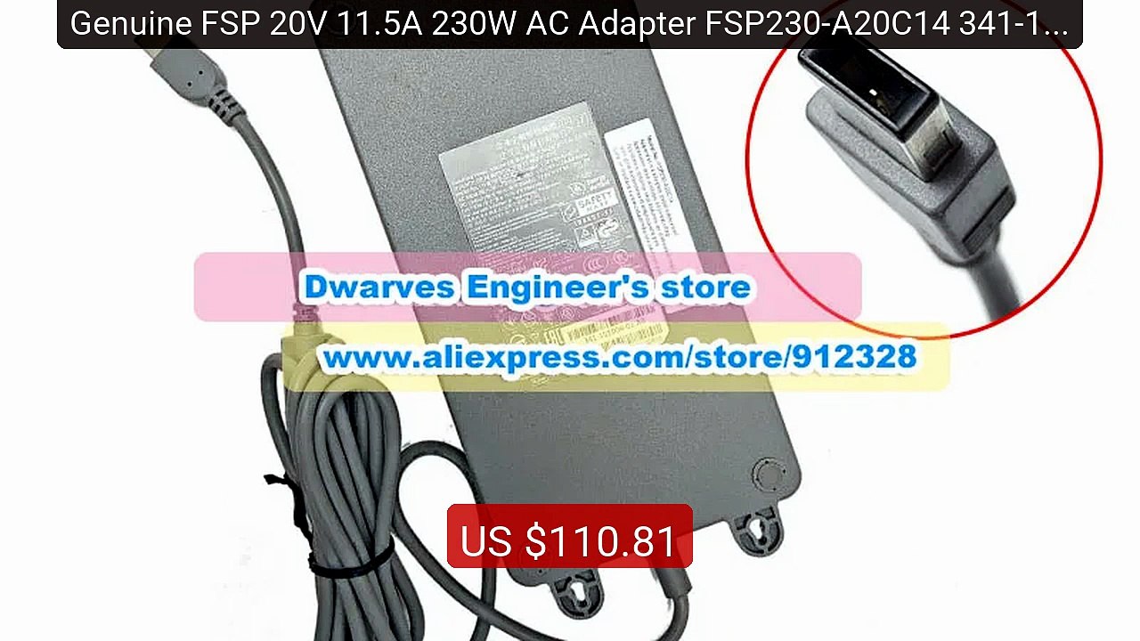 Genuine FSP 20V 11.5A 230W AC Adapter FSP230-A20C14 341-101006... -- Hot Deal 2026 | Limited Offer!