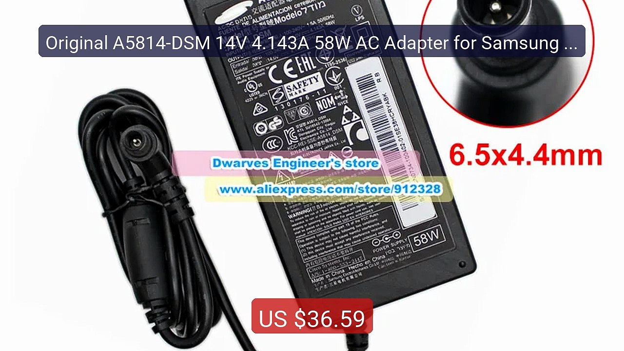 Original A5814-DSM 14V 4.143A 58W AC Adapter for Samsung LC... -- Top Pick 2026 | Unbeatable Price!
