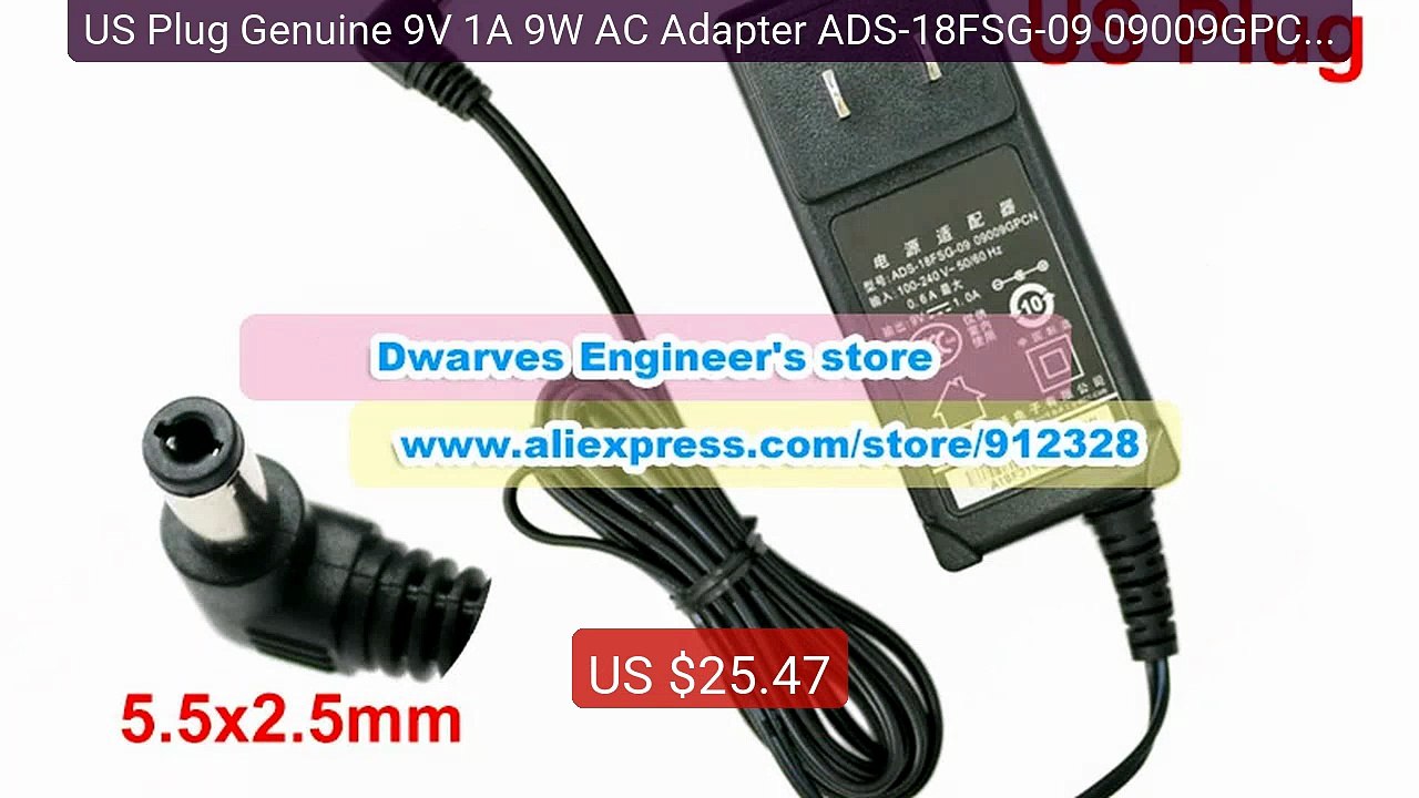 US Plug Genuine 9V 1A 9W AC Adapter ADS-18FSG-09 09009GPCN ... -- Top Pick 2026 | Unbeatable Price!