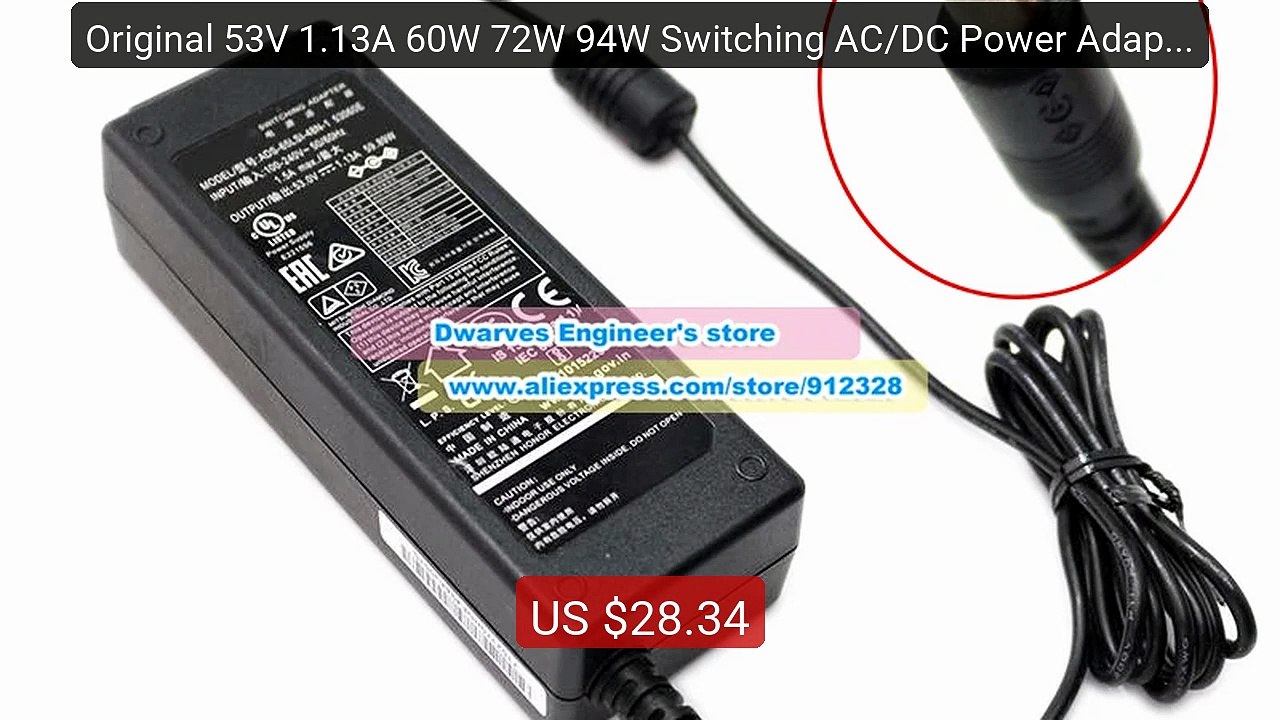 Original 53V 1.13A 60W 72W 94W Switching AC/DC Power Adapte... -- Top Pick 2026 | Unbeatable Price!