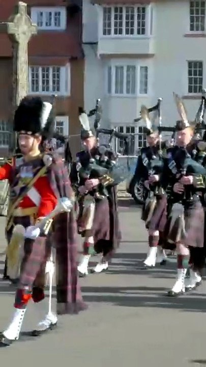 Scottish Warriors Bagpipes March to Edinburgh Castle  🏴🤍 #edinburgh #castle #scotish #warriors