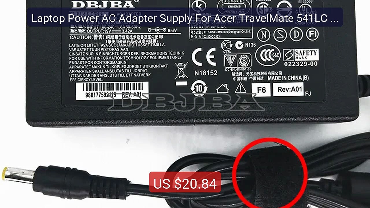 Laptop Power AC Adapter Supply For Acer TravelM...
