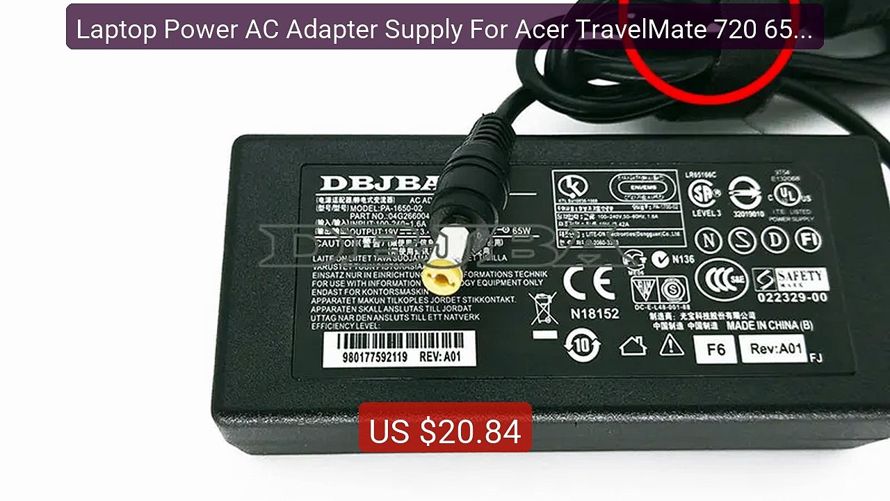 Laptop Power AC Adapter Supply For Acer TravelMate 720 653L... -- Top Pick 2026 | Unbeatable Price!