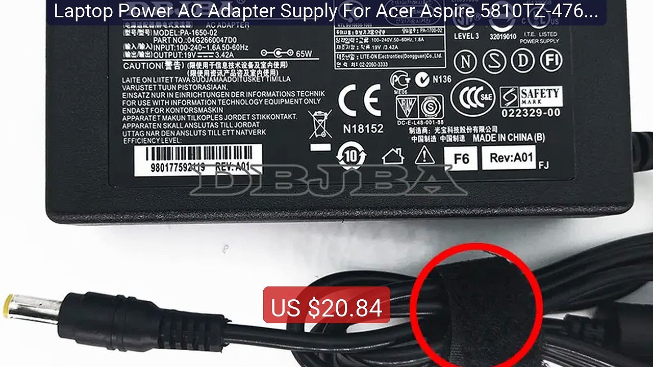 Laptop Power AC Adapter Supply For Acer Aspire 5810TZ-4761 ... -- Top Pick 2026 | Unbeatable Price!