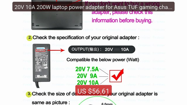 20V 10A 200W laptop power adapter for Asus TUF gaming charger... Amazing Value 2026 | Must Have!