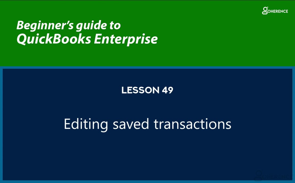 49 - Editing Transactions