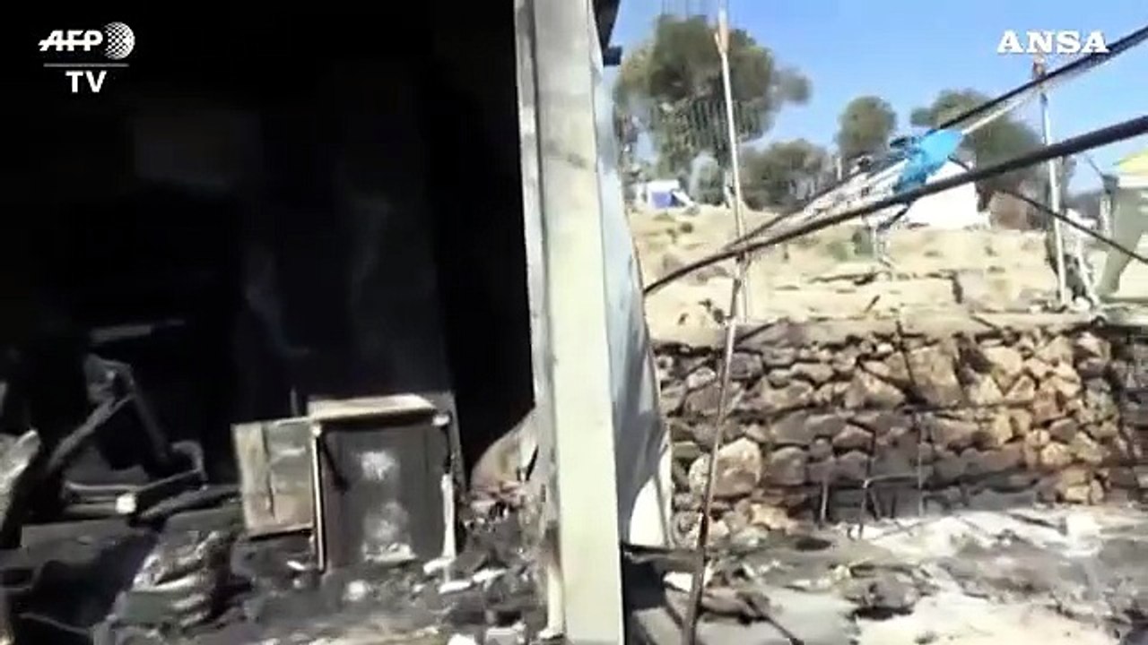 Lesbo, il campo di Moria dopo gli incendi