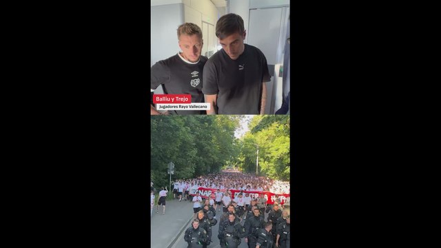 Reacción jugadores Rayo al corteo de la afición