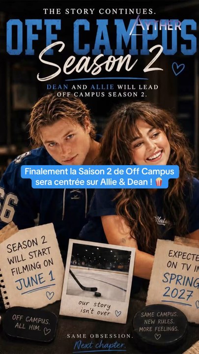 La Saison 2 de Off Campus sera centrée sur Allie & Dean ! 🍿#offcampus #alliehayes #deandilaurentis #mikabdalla #primevideo