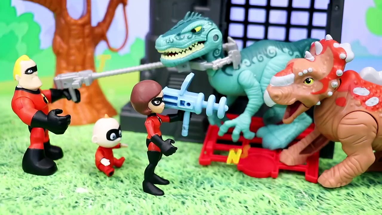 The Incredibles 2 Transform into Jurassic World Dinosaurs | ToysReviewToys | Kids Toys