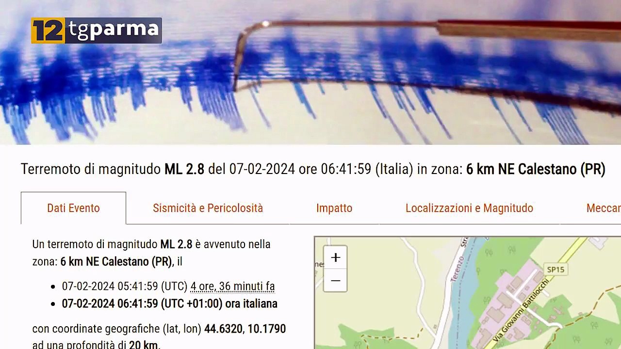 SCIAME SISMICO NEL PARMENSE: PIÙ DI 20 SCOSSE, MAX 3.2 MAGNITUDO A CALESTANO | SCIAME SISMICO NEL PARMENSE: PIÙ DI 20 SCOSSE, MAX 3.2 MAGNITUDO A CALESTANO
