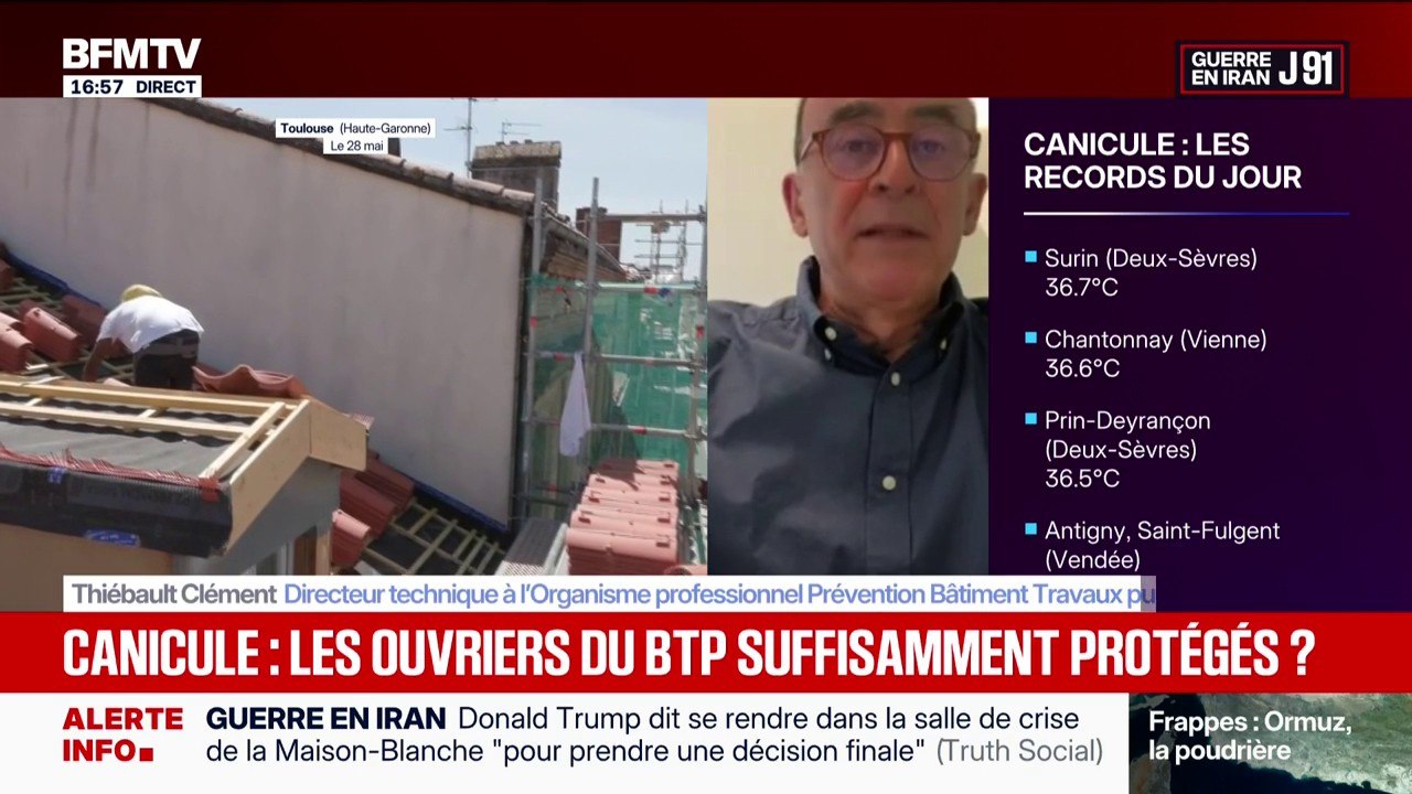 Canicule et travail: "Il faut aménager les heures de travail", explique l'Organisme professionnel Prévention Bâtiment Travaux publics