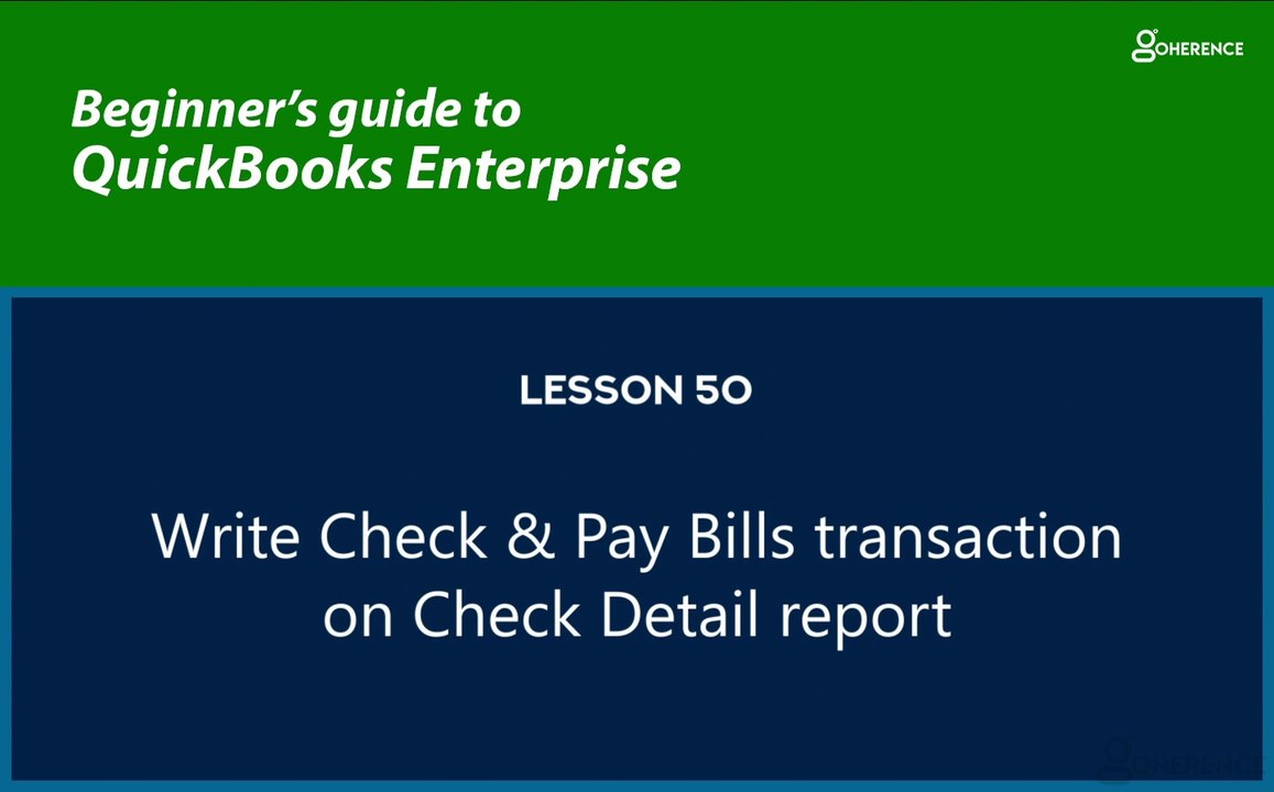 50 - Write Check and Pay Bills transaction on C...
