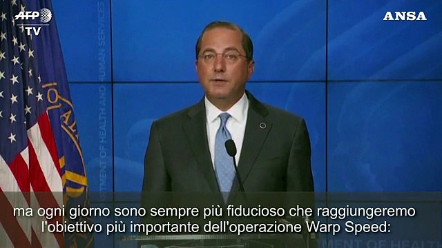 Vaccino anti-Covid, ministro Sanita' Usa: 100 milioni di dosi entro la fine dell'anno